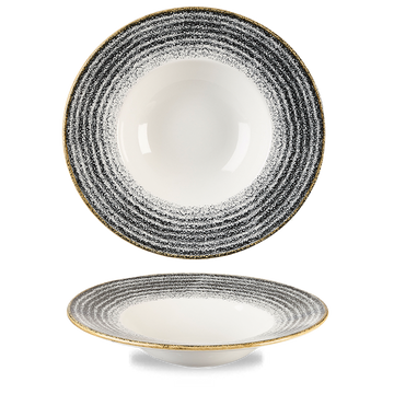 Homespun Charcoal Black Wide Rim Bowl 28cm